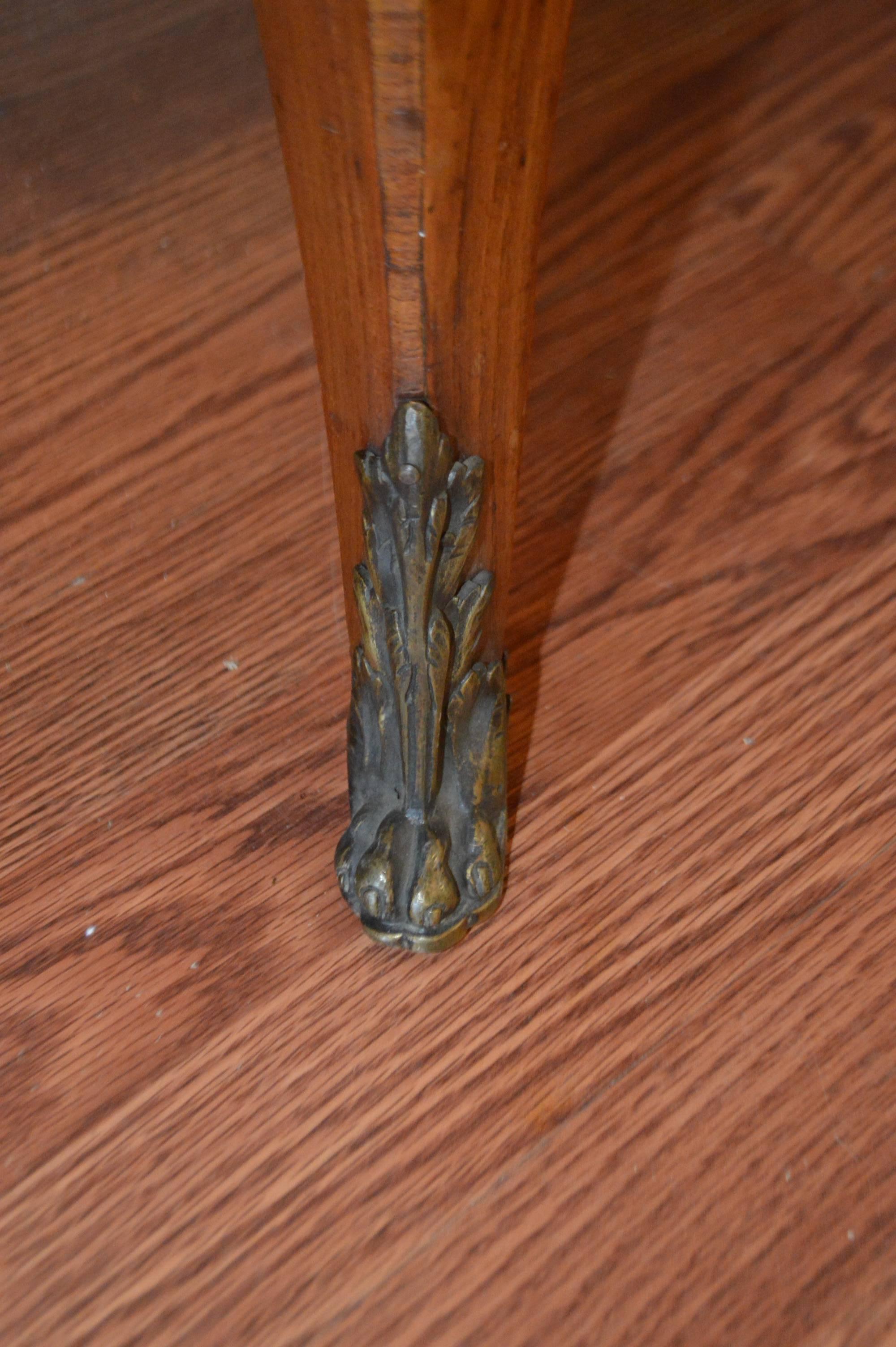 19th Century Transitional style Tulip Wood Inlay Commode with Original Marble For Sale 3