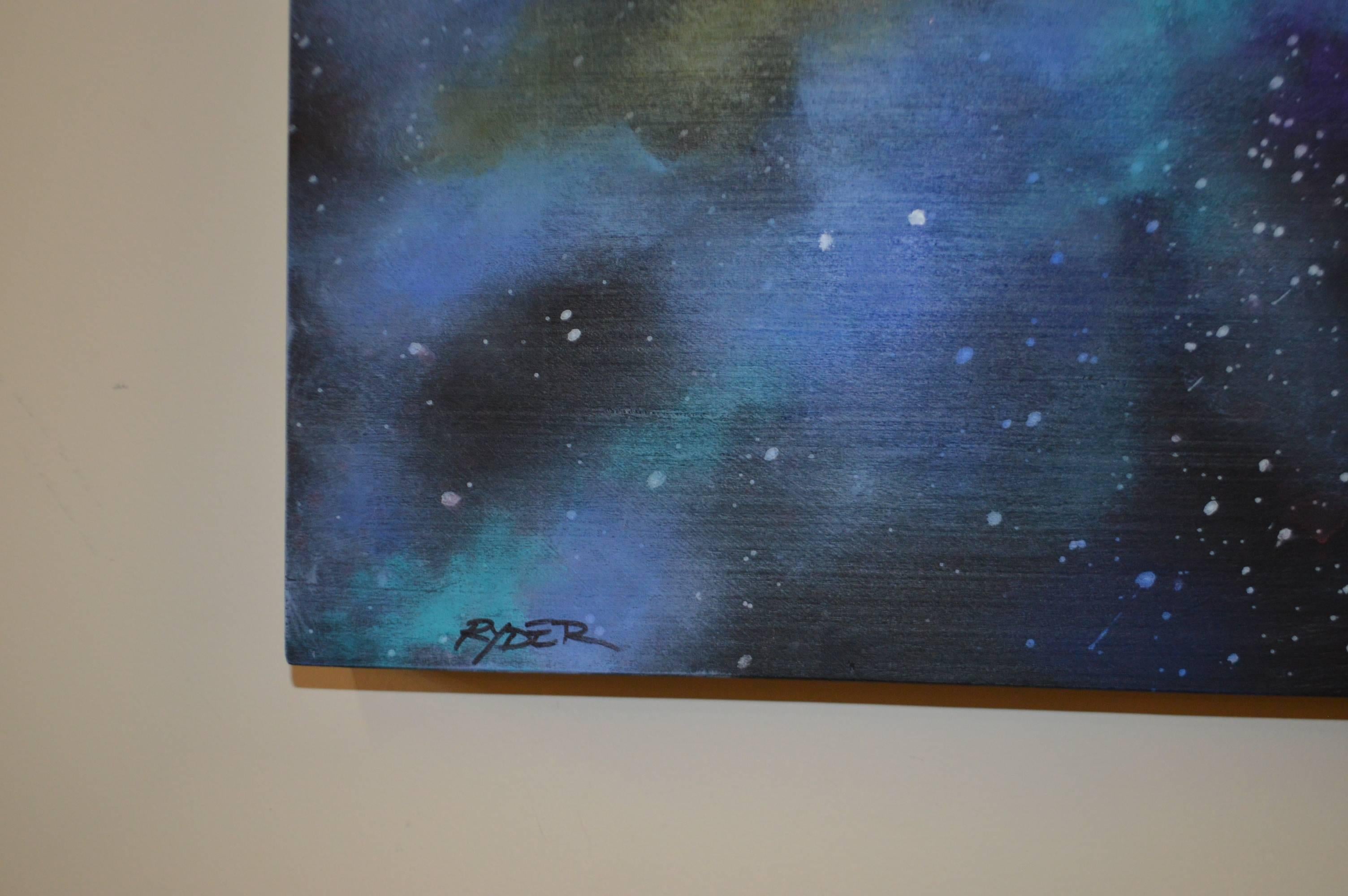 Other Acrylic Painting on Board from a Photo from Starry Deep Space Nebula Telescope For Sale