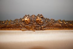 Louis XVI Style Gilded Sofa from France, Newly Upholstered in Grey Silk Fabric