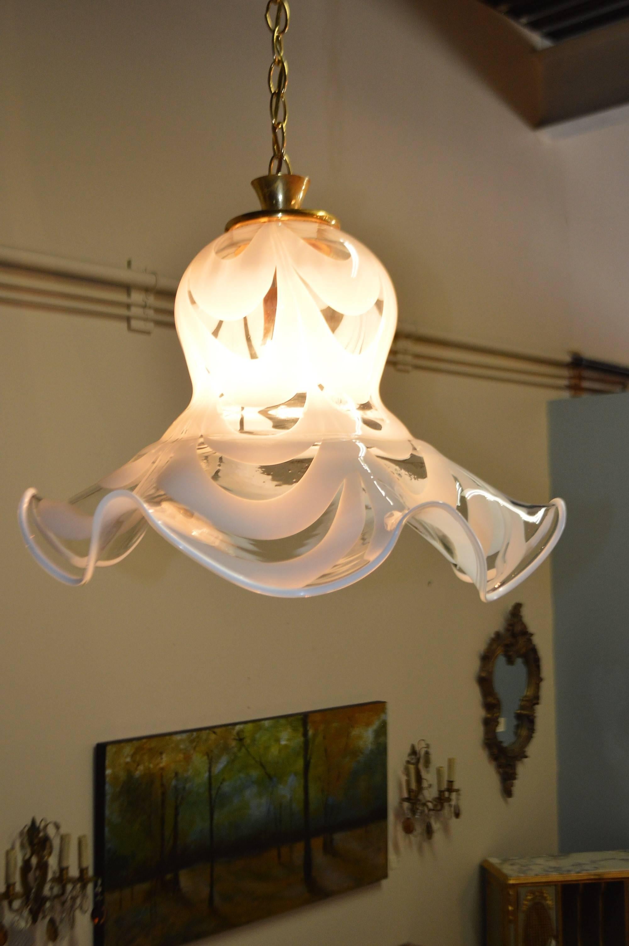 Modern Murano Glass Chandelier in Form of a Bell