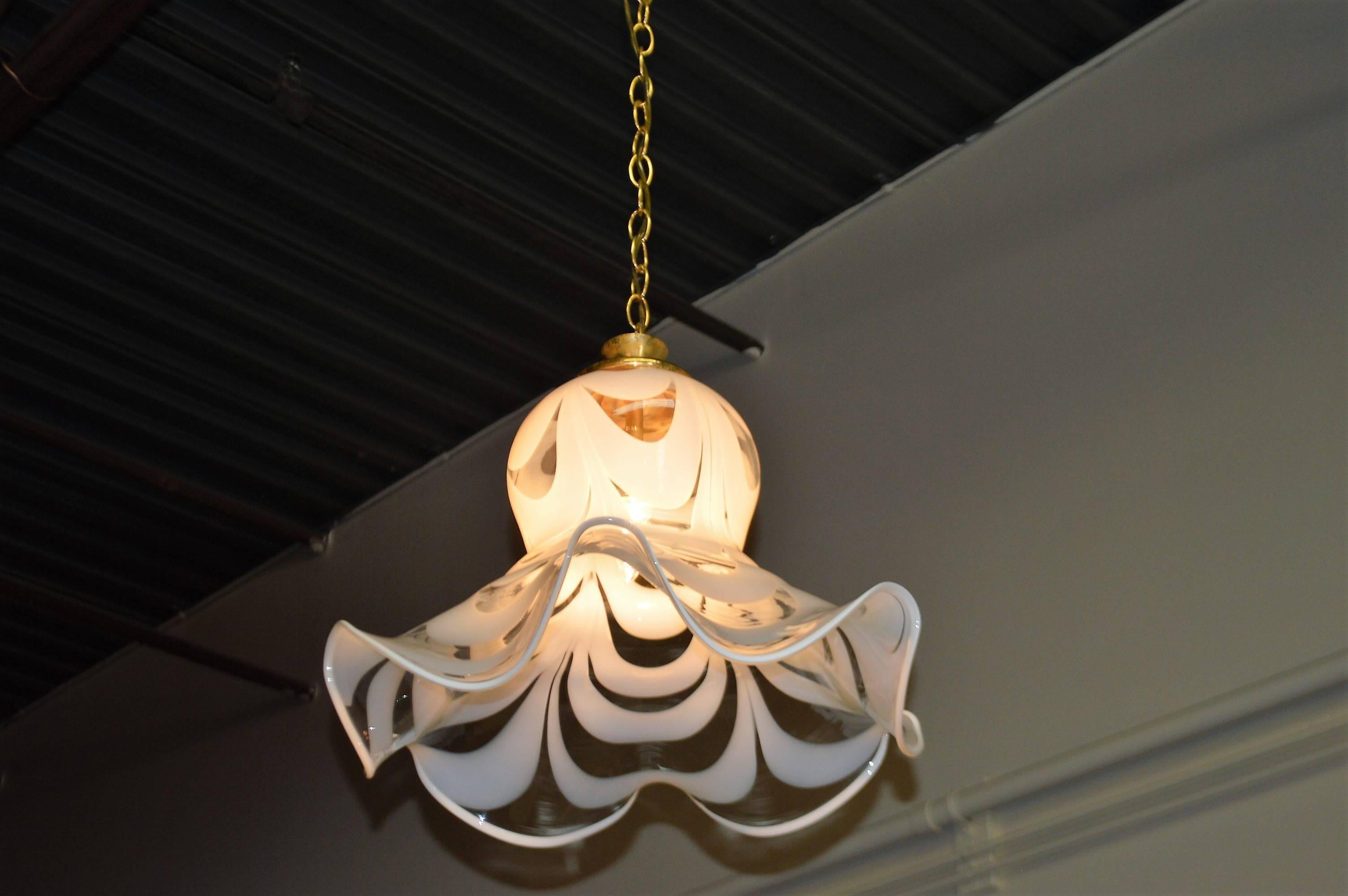 Murano Glass Chandelier in Form of a Bell 1