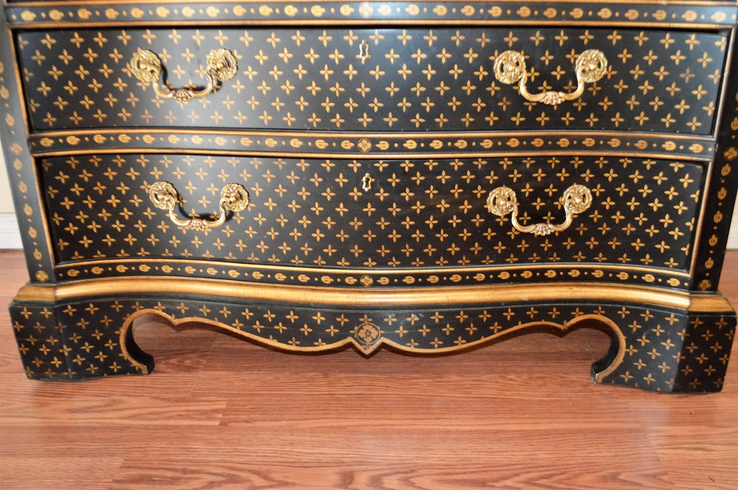 American Louis Vuitton Inspired Decorative Commode Executed in a Georgian Style