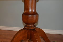 Louis Philippe Style Round Walnut Pedestal Table with Three Unfinished Leaves