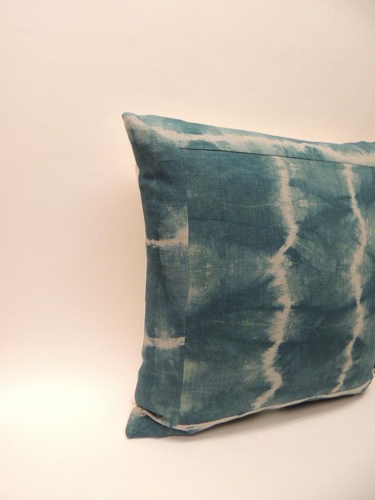 Pair of Vintage Green Shibori Square Throw Pillows For Sale at 1stDibs