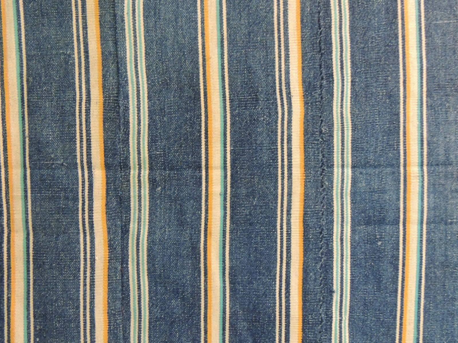 Tribal Vintage Multi-Color African Stripes Yoruba Reversible Artisanal Cloth