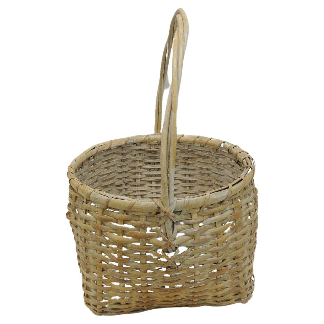 Large Vintage Farmers Willow Basket with Handle For Sale at 1stDibs vintage baskets, vintage