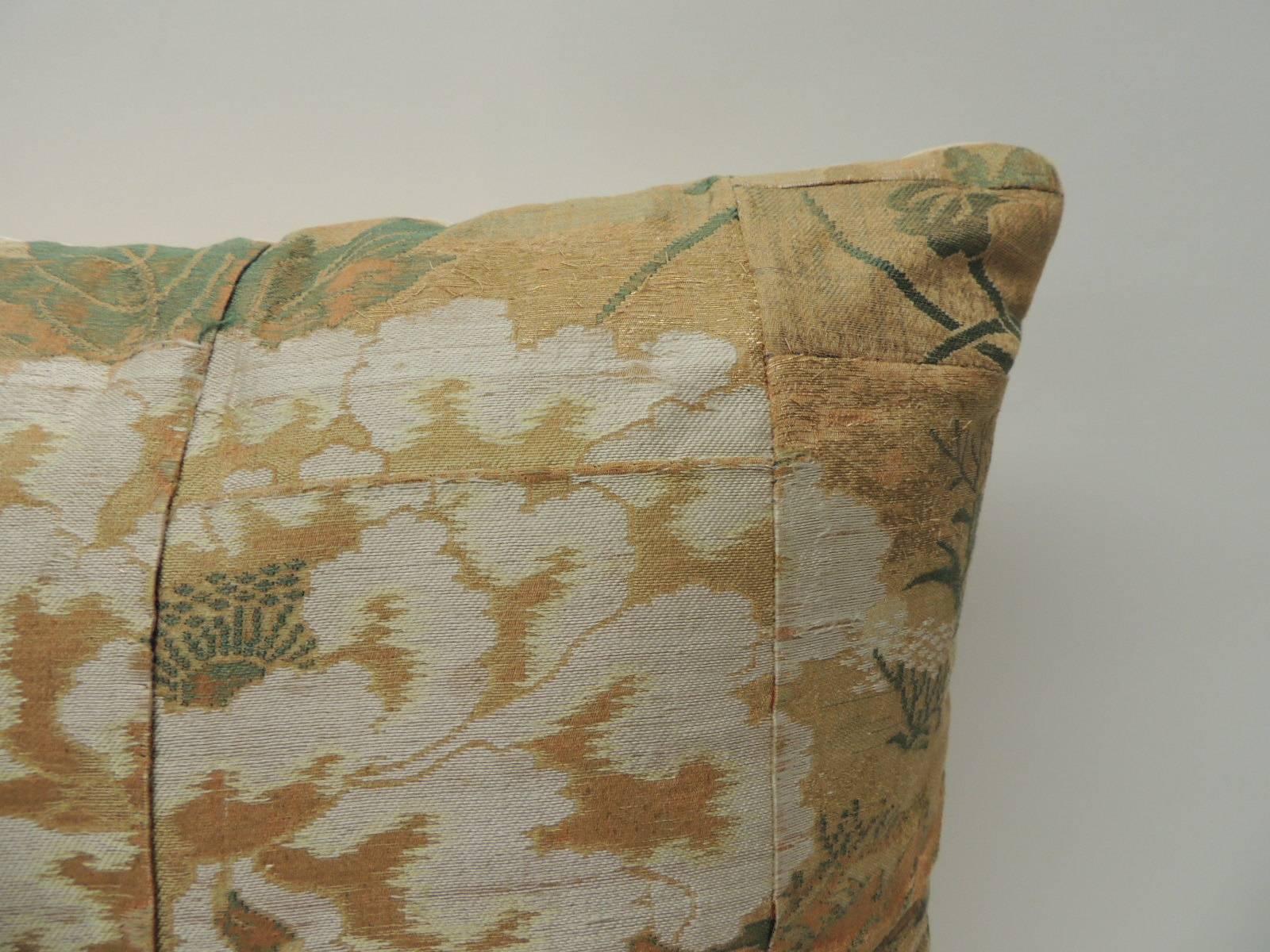 Japonisme Silk Antique Textile Japanese Kesa Pillow