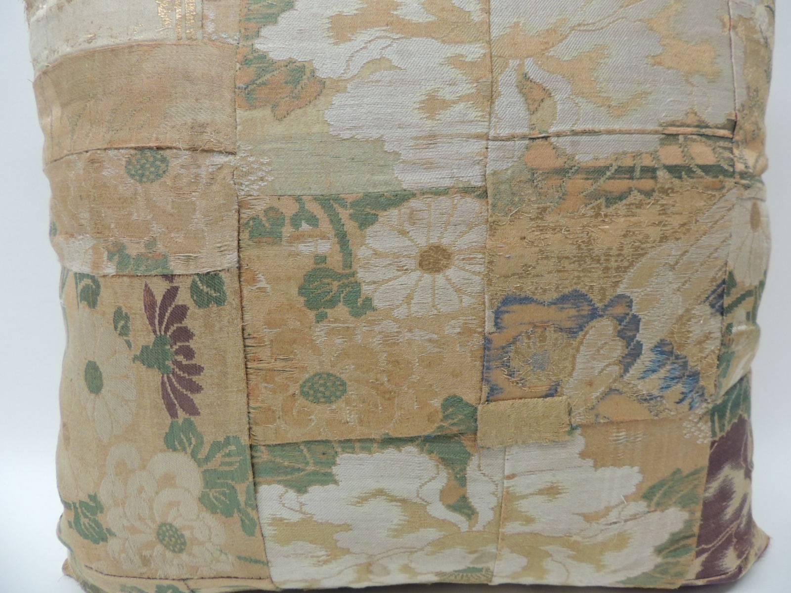 Asian Silk Antique Textile Japanese Kesa Pillow
