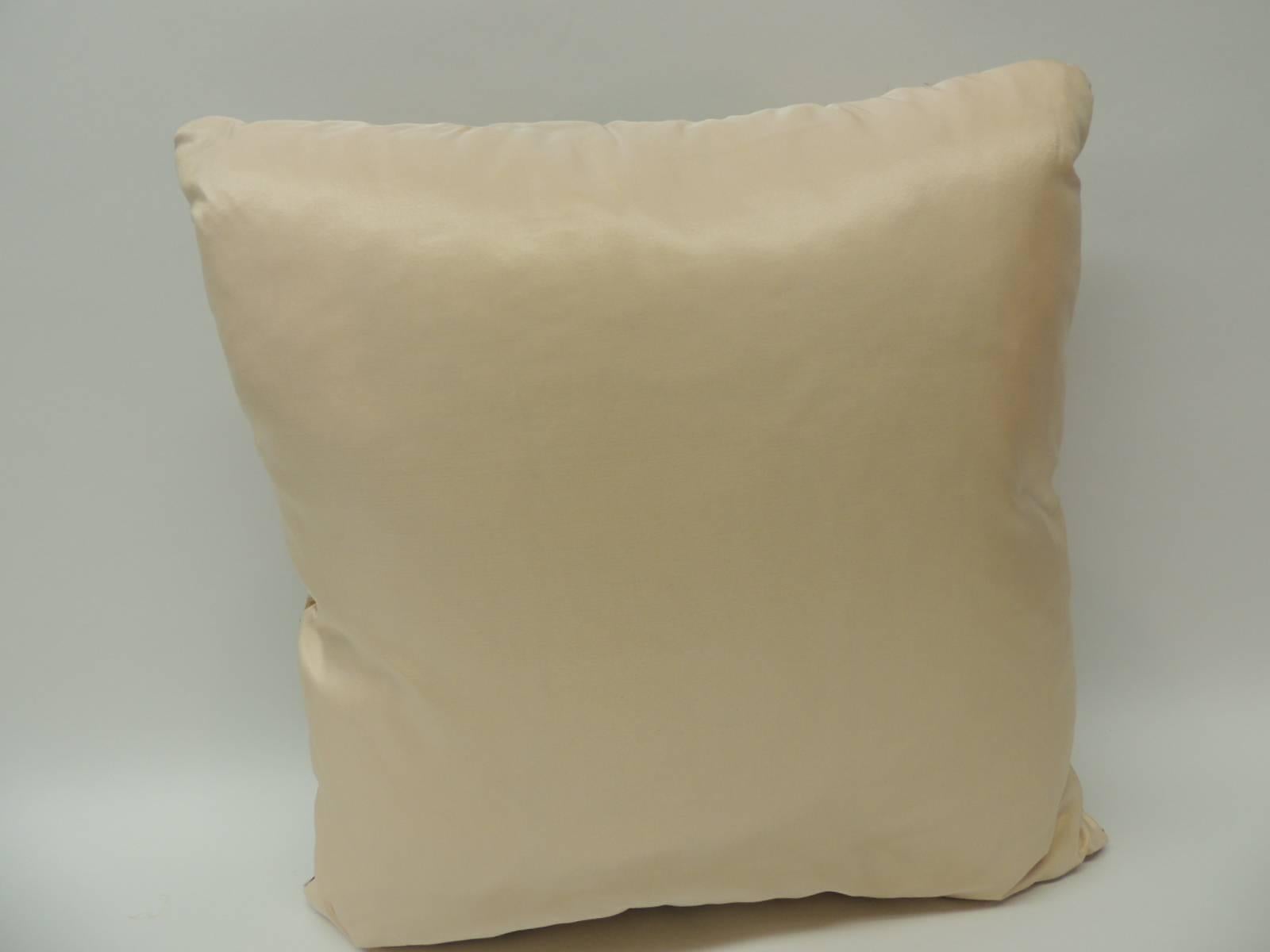 Silk Antique Textile Japanese Kesa Pillow In Excellent Condition In Oakland Park, FL