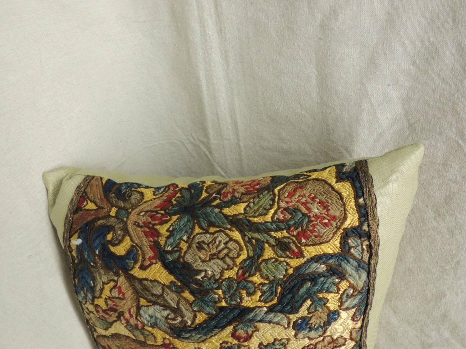 Italian Needlework Tapestry Bolster Pillow For Sale at 1stdibs