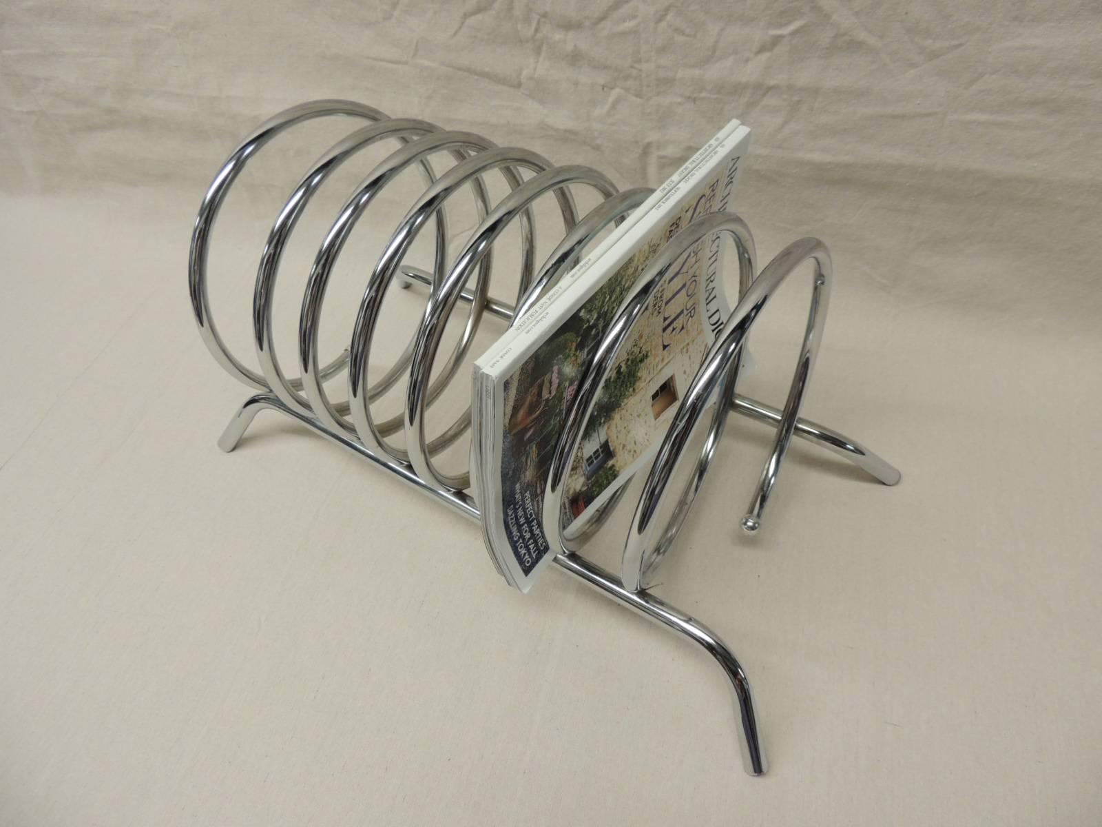 European Mid-Century Modern Sculptural Ressort Shape Magazine Holder