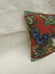 Pair of Petite Antique Needlework Lumbar Pillows