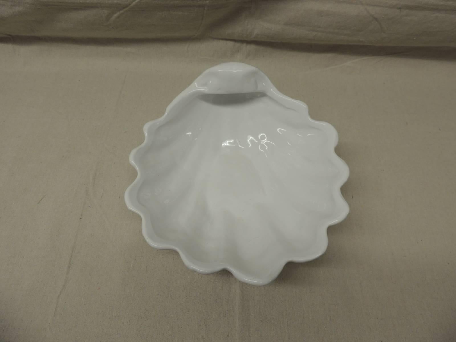 Country White Ceramic Clam Shell Serving Dish
