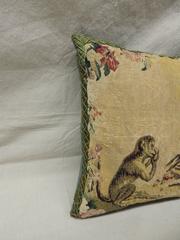 19th Century Antique Aubusson Monkey Pillow