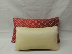 19th Century Red Moroccan Silk Pillows