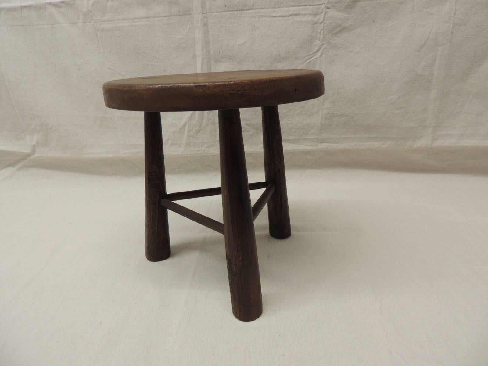 Arts and Crafts Vintage Wood Tripod Three-Legged Stool