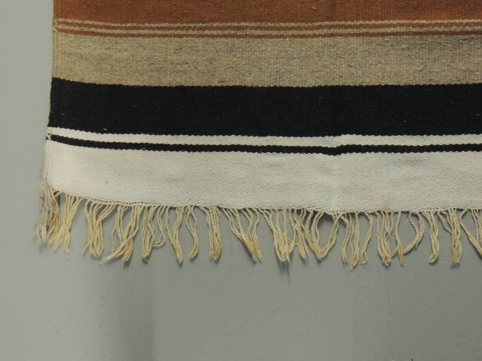 Native American Large Vintage Woven Peruvian Throw with Fringes