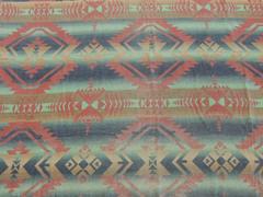 Vintage Orange American Indian Design Camp Blanket