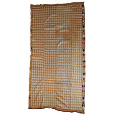 Vintage Yellow Silk Embroidery Indian Phulkari Textile 4