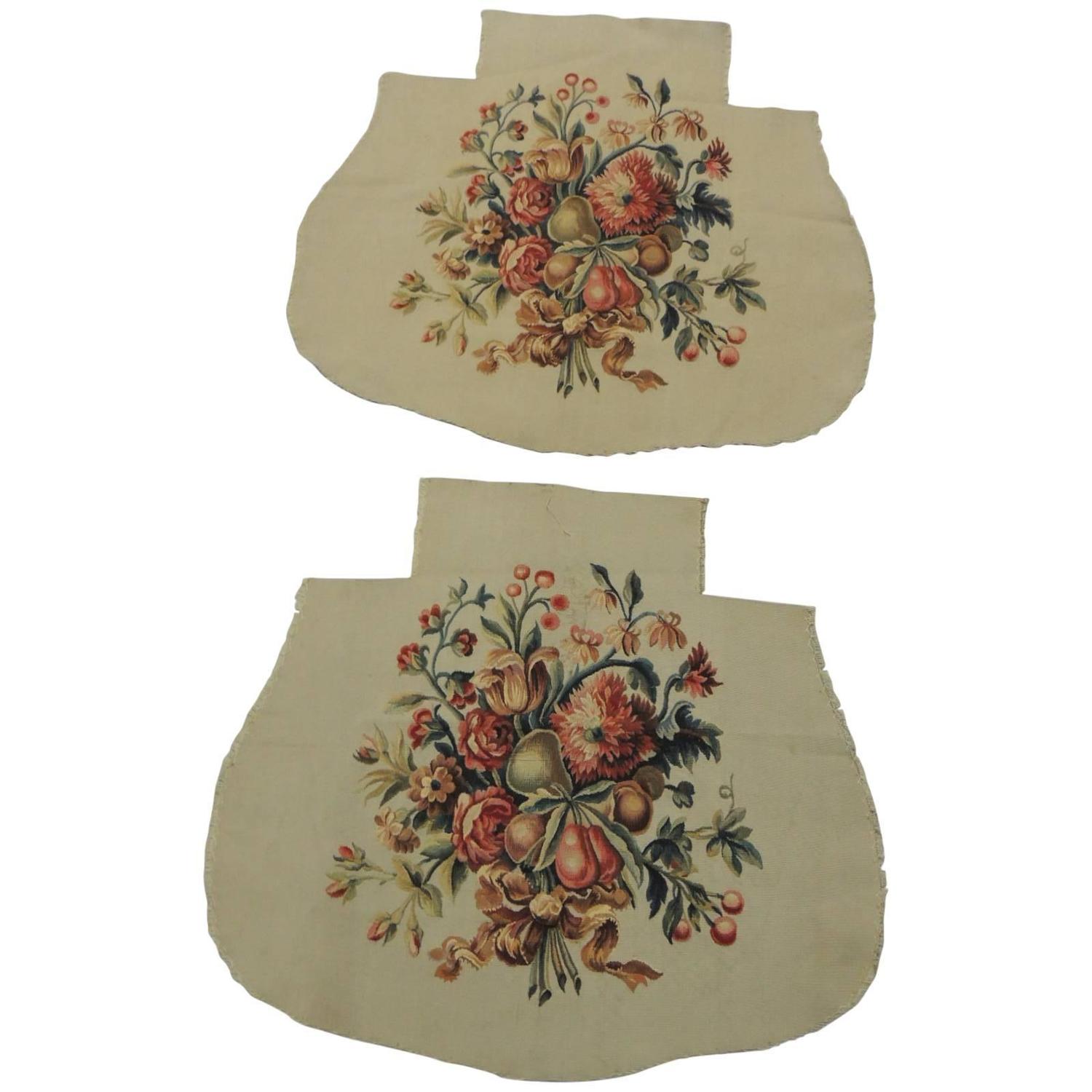 Pair of Antique Aubusson Tapestry Chair Seat Covers at 1stdibs