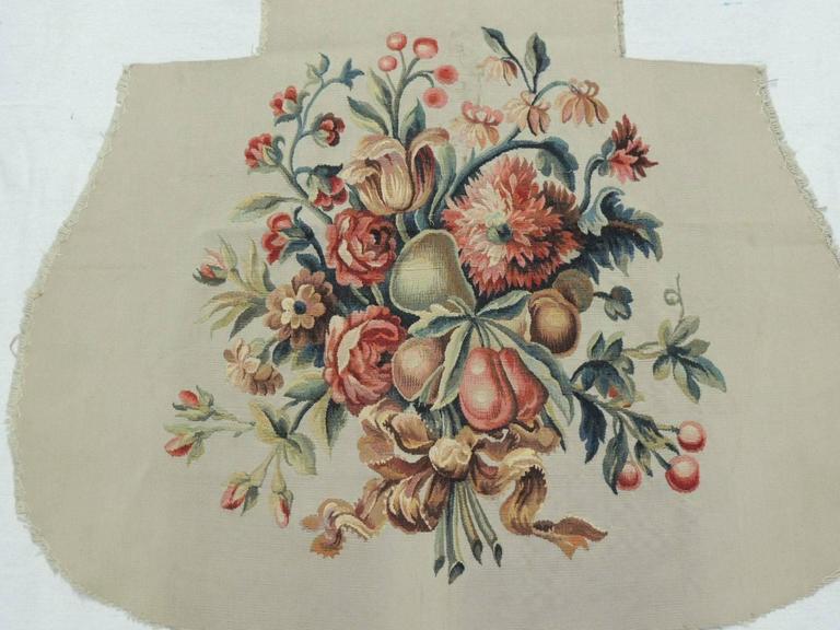 Pair of Antique Aubusson Tapestry Chair Seat Covers For Sale at 1stdibs