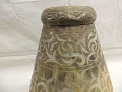 CLOSE OUT SALE: Vintage Tall Indian Inlaid Silver Ceramic Vase