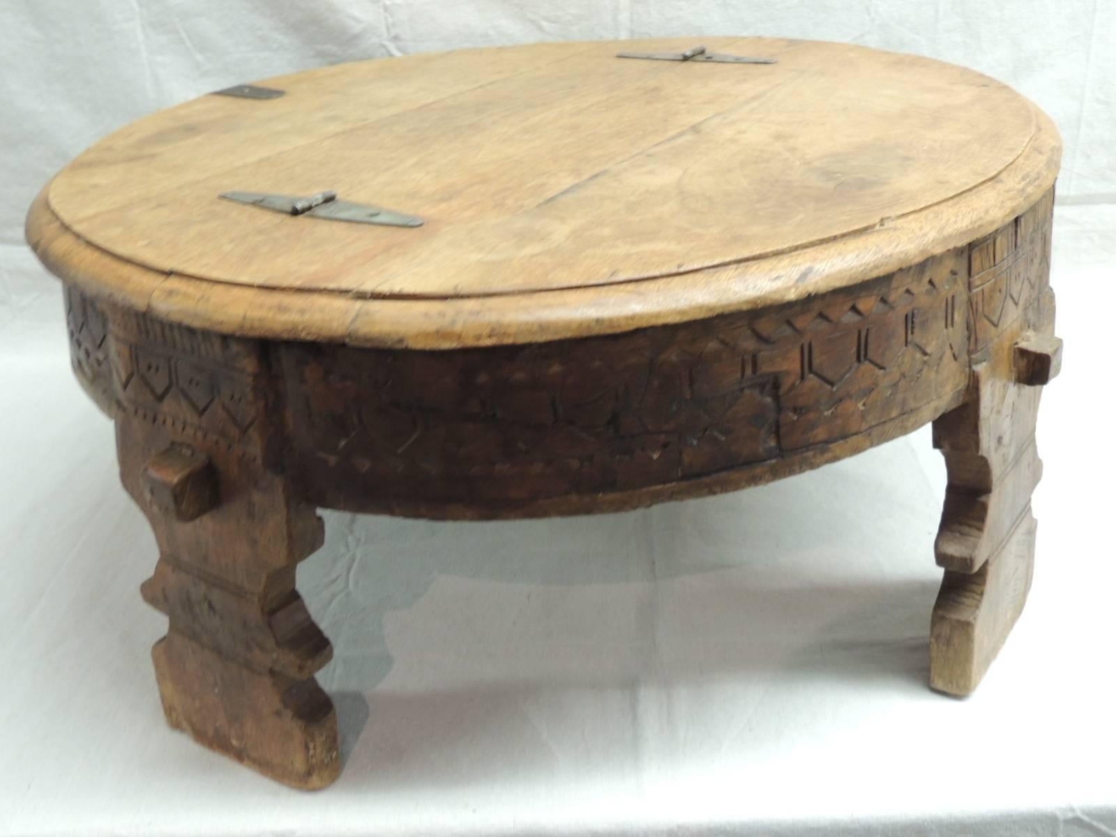 moroccan carved wood coffee table