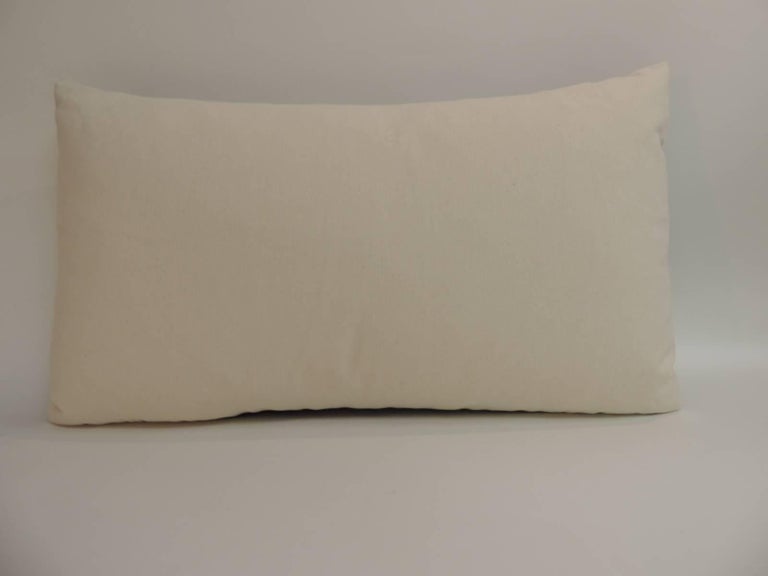 Vintage Blue Stripes Linen Bolster Decorative Pillow For Sale at 1stdibs
