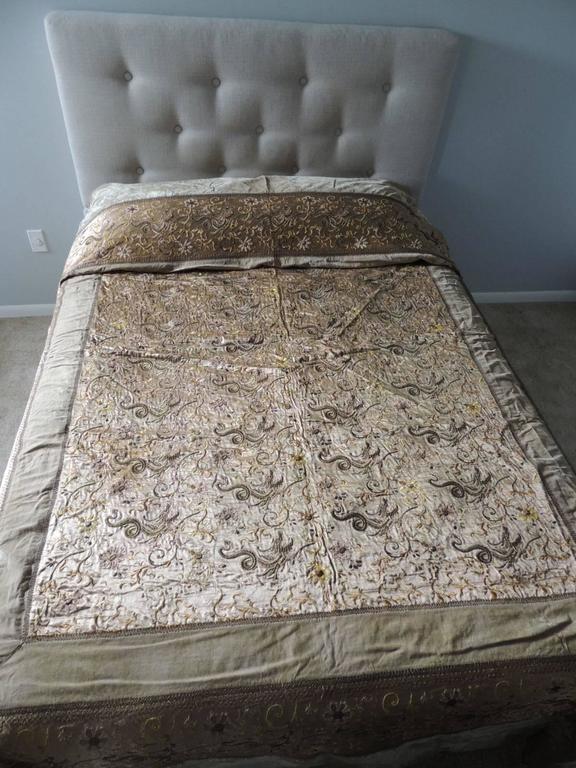 19th Century Asian Embroidered Chinese Bed Cover For Sale at 1stdibs