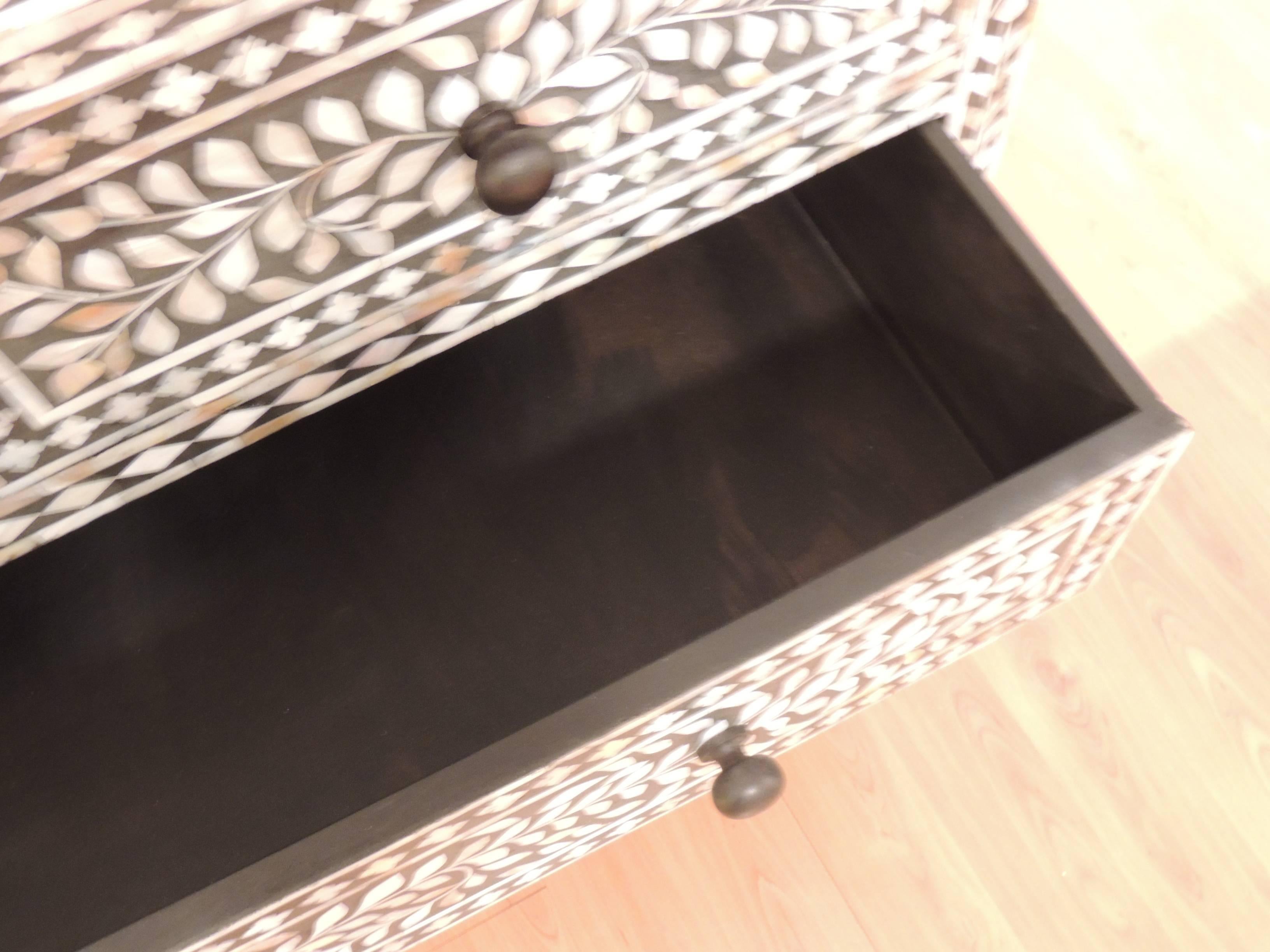 Syrian Black and White Mother-of-Pearl Tall Dresser