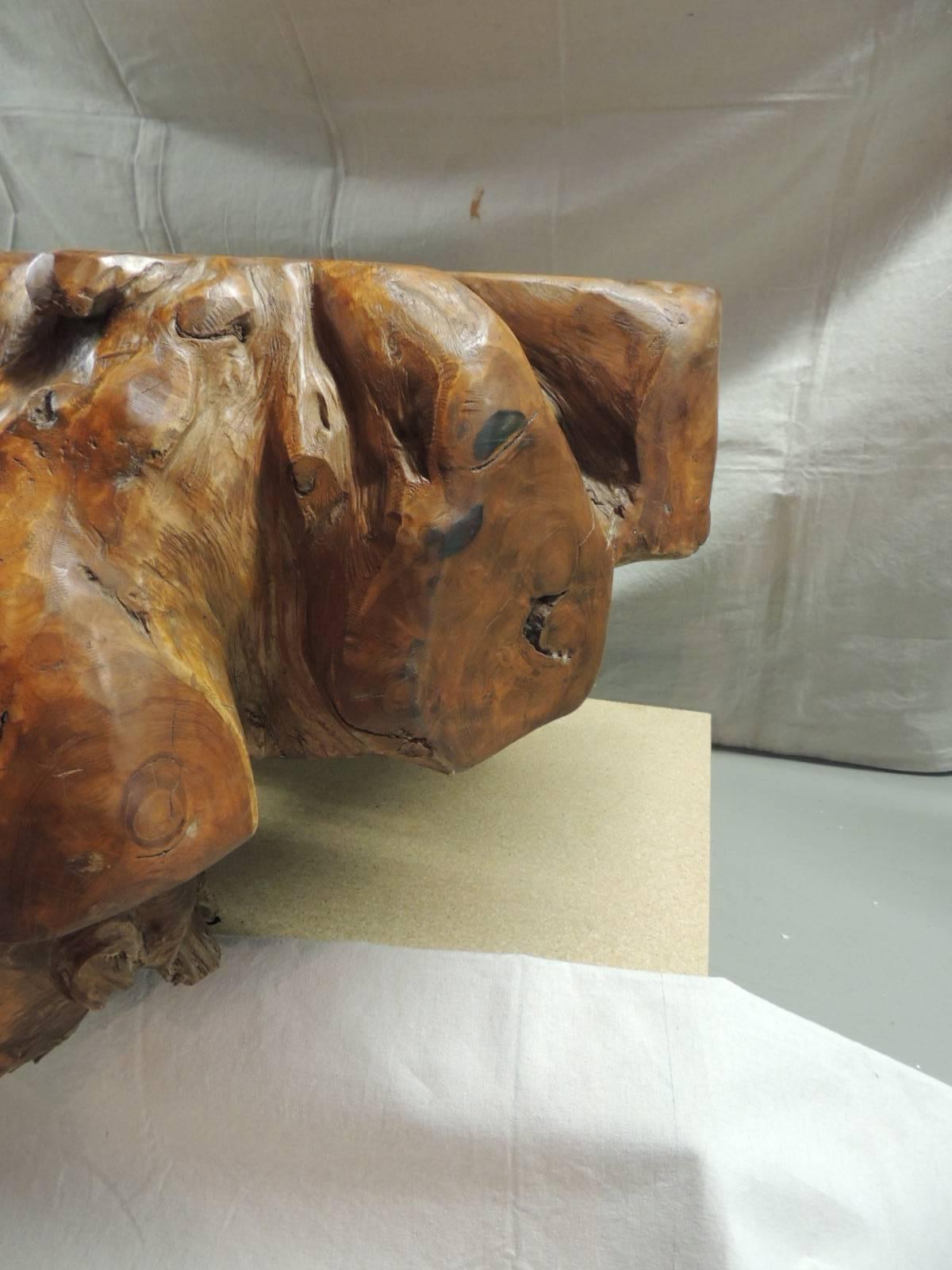 20th Century Monumental Teak Root Trunk Coffee Table