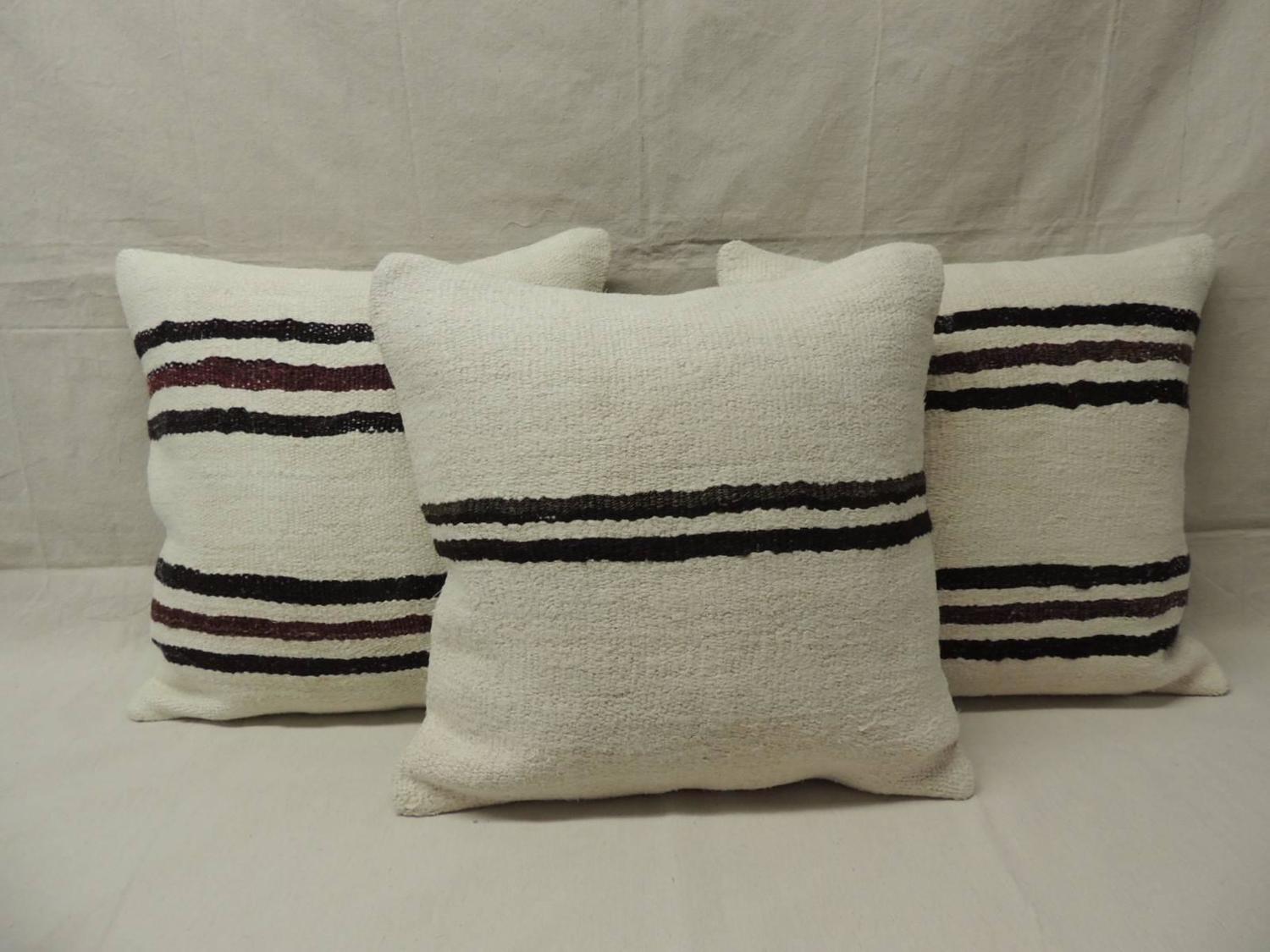 Modern Pattern Vintage Kilim Pillows For Sale at 1stdibs