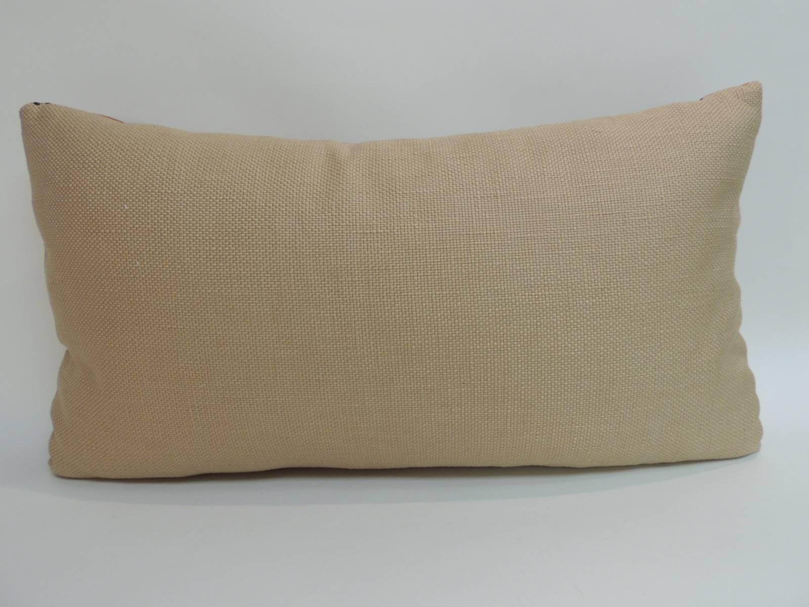 Mid-20th Century Vintage Turkish Woven Textile Bolster Decorative Pillow