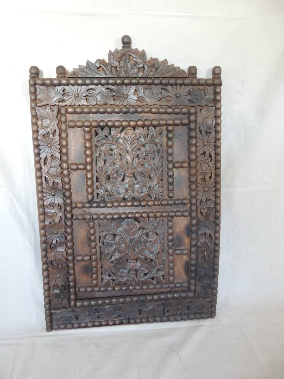 Large Asian Antique Carved Wood Window with Door 2