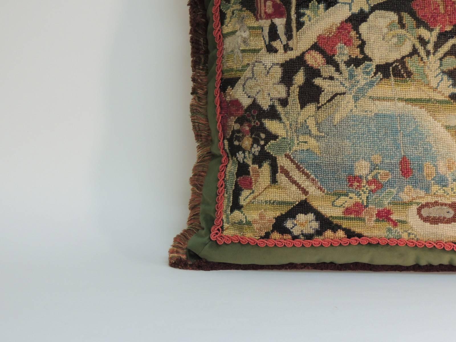 Baroque 18th Century French Tapestry Decorative Pillow
