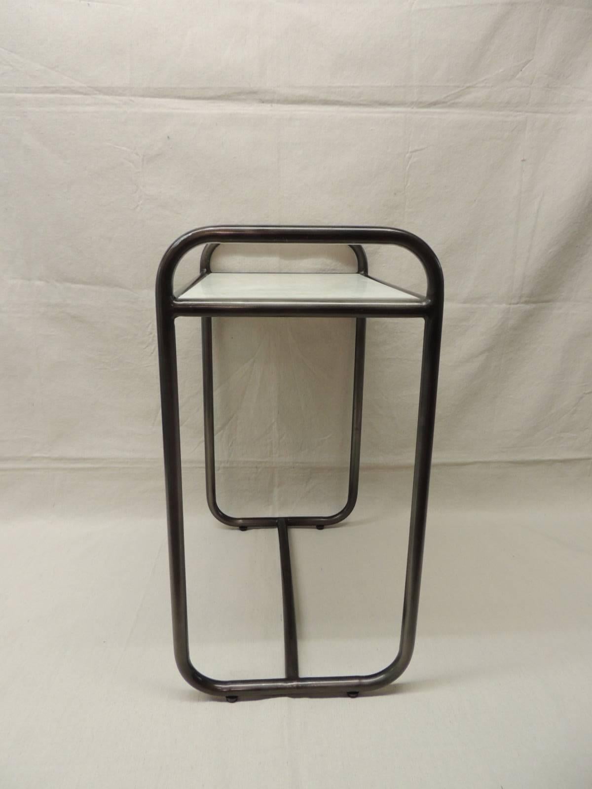 Hand-Crafted Vintage Tubular Industrial Side Table by Walter Lamb