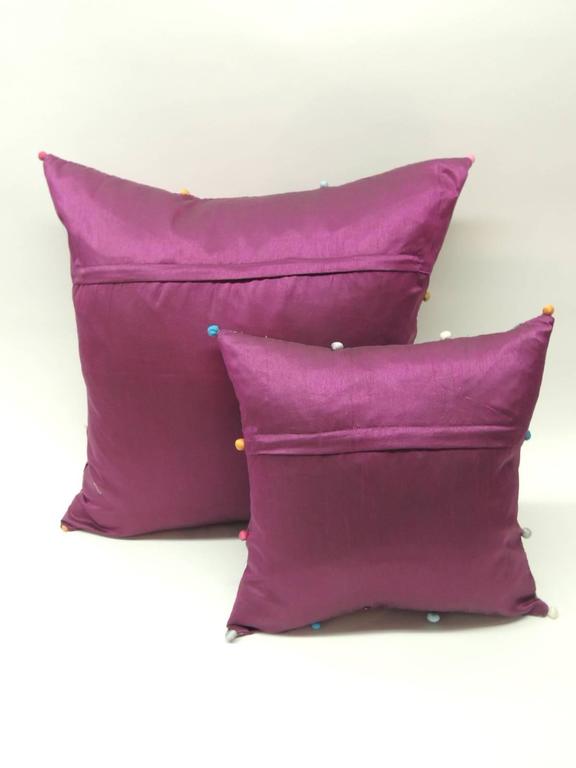 Set of Two Modern Indian Silk Pillows at 1stdibs