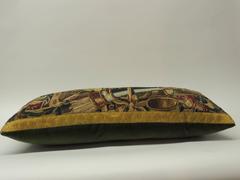 18th Century French Antique Verdure Tapestry Bolster Pillow