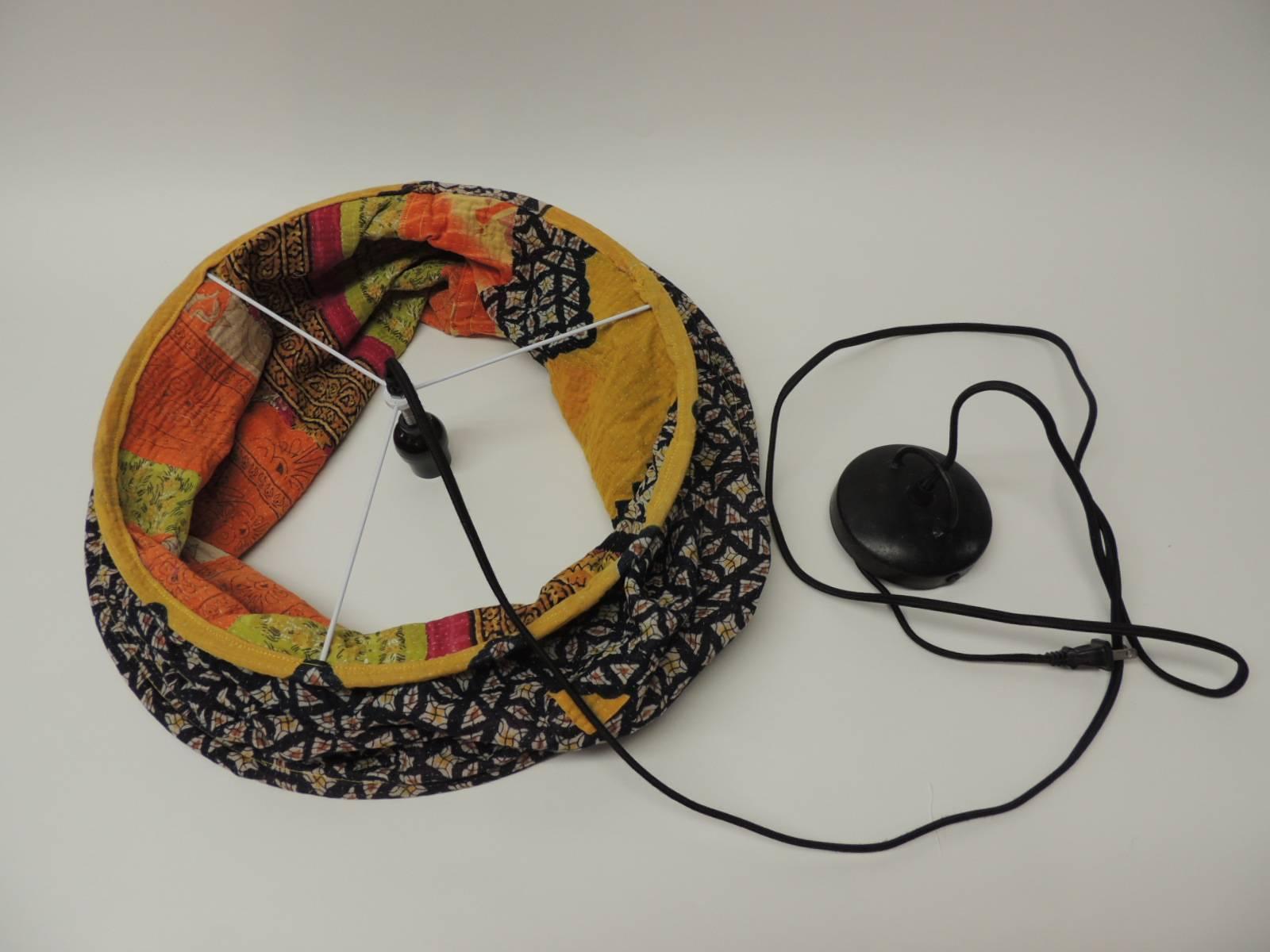 Antique Textiles Galleries Vintage Kantha Cloth Hanging Textile Shade In Excellent Condition In Oakland Park, FL