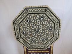 19th Century Syrian Mother-of-Pearl Inlaid Tilt-Top Side Table