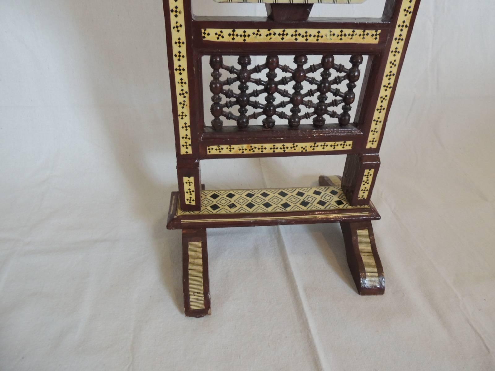 19th Century Syrian Mother-of-Pearl Inlaid Tilt-Top Side Table In Good Condition In Oakland Park, FL
