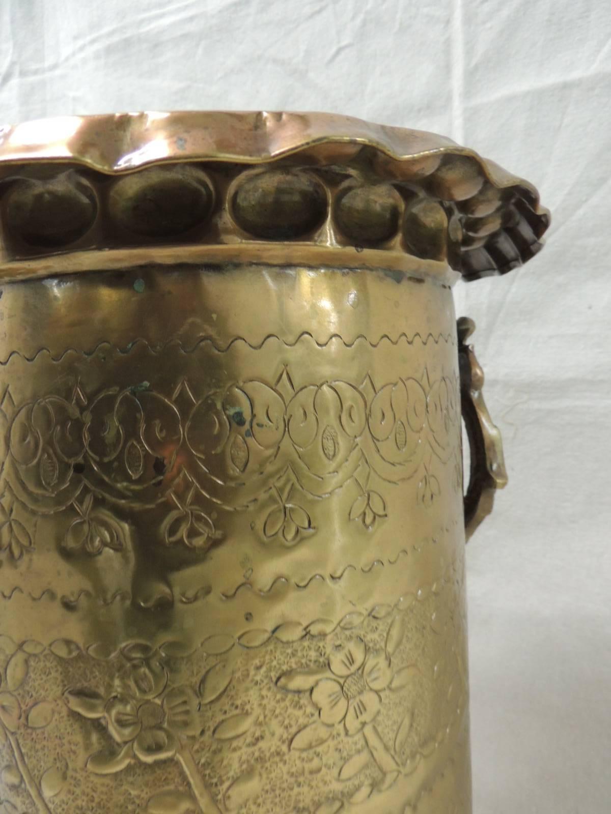 Turkish Monumental Vintage Persian Brass Vase