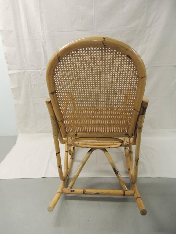 Vintage Bamboo and Wicker Armed Rocking Chair at 1stDibs vintage