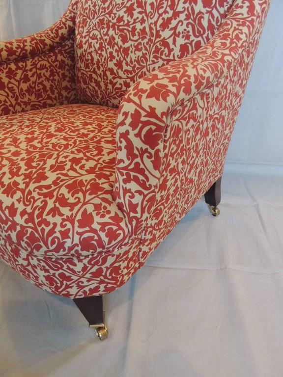 Classic Smith Upholstered Armchair in India Flower Fabric at
