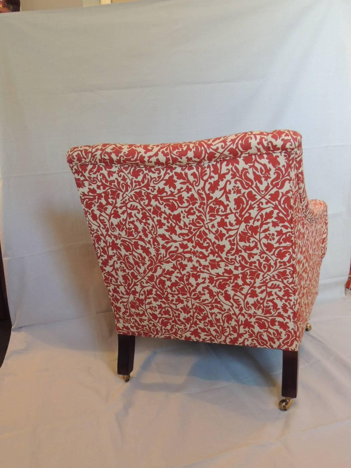 Georgian Classic George Smith Upholstered Armchair in India Flower Fabric