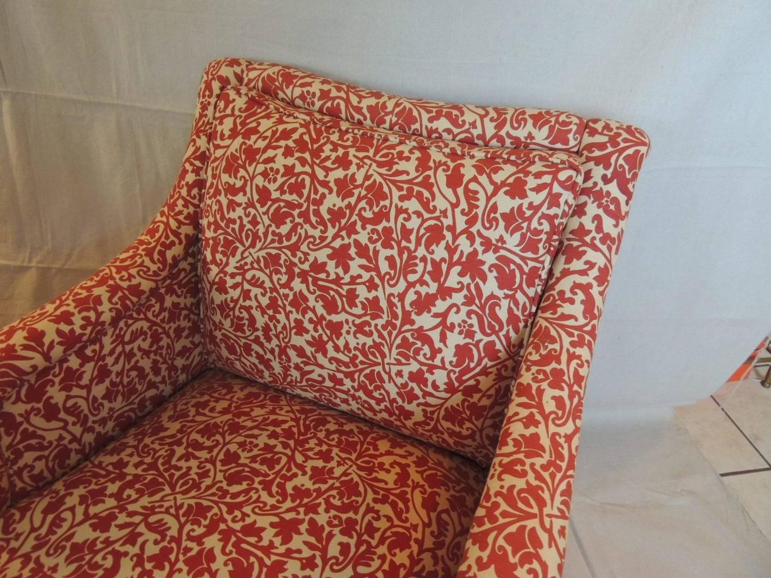 Classic Smith Upholstered Armchair in India Flower Fabric For