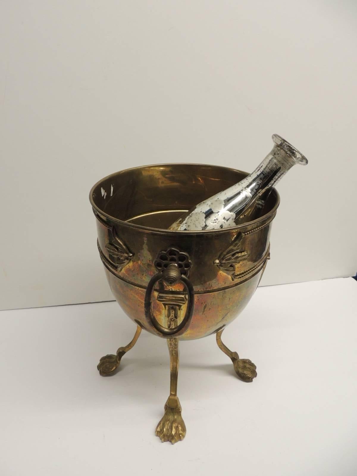 Late 20th Century Vintage Brass Champagne Cooler