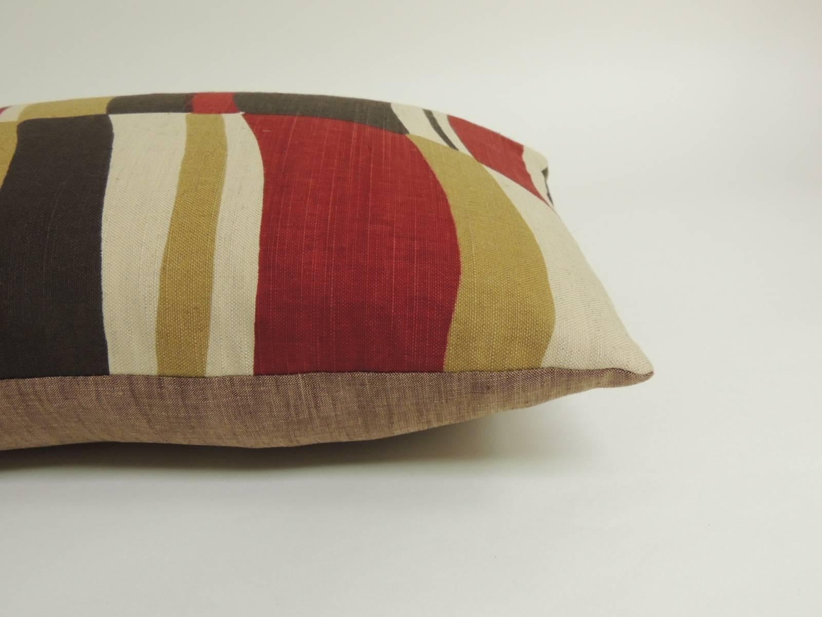 American Mid-Century Modern Colorful Bolster Vintage Decorative Pillow