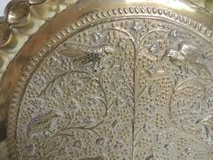 Vintage Persian Round Serving Tray