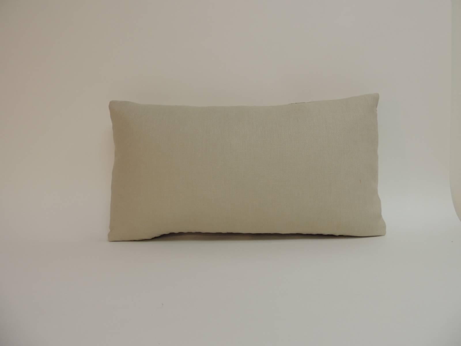 Vintage Deco Style Woven Bolster Decorative Pillow In Excellent Condition In Oakland Park, FL